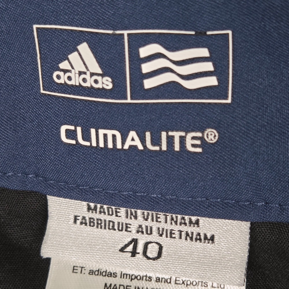 Adidas Mens Climalite‎ Golf Shorts Navy Blue Size 40 Flat Front 3 Stripe Logo - Picture 4 of 8